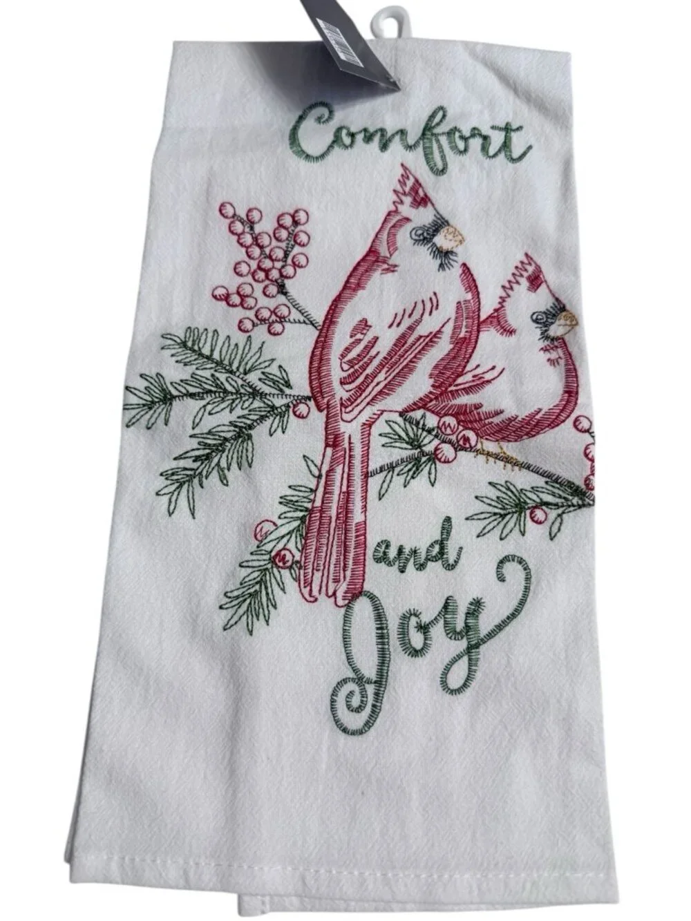 NEW Robert Stanley Home Collection Set of 2 Dish Tea Towels Embroidery Cardinals